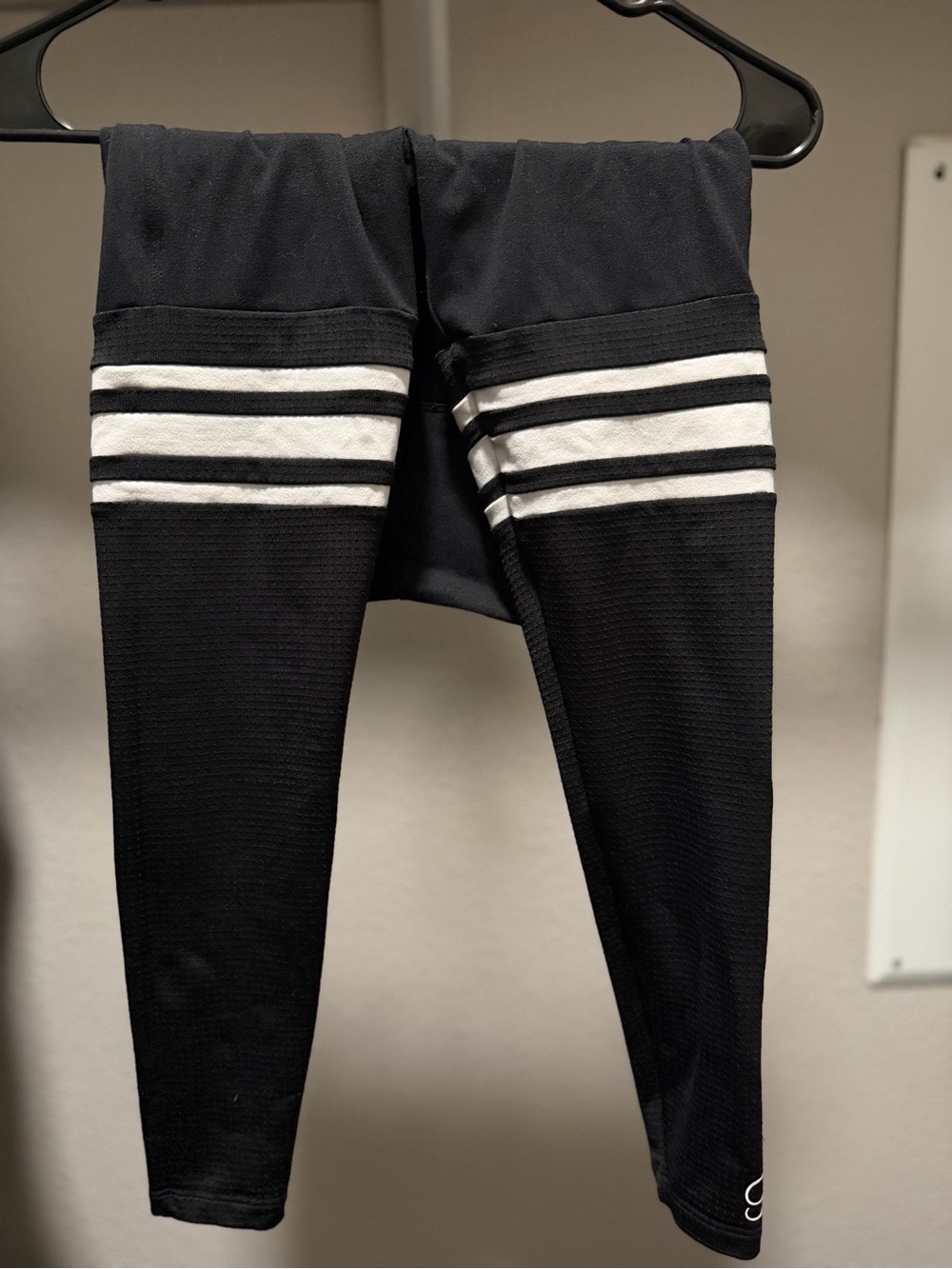 Bombshell Sportswear Kids Black Leggings with White Stripe Accents